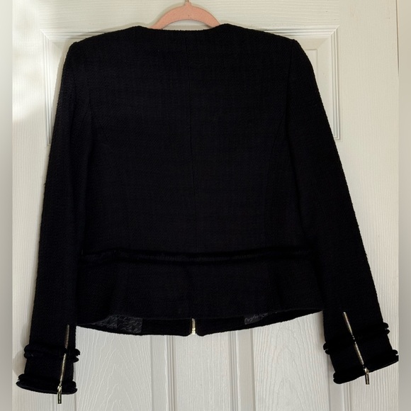 Karl Lagerfeld Black Blazer with Gold-tone Zippers - Picture 2 of 6